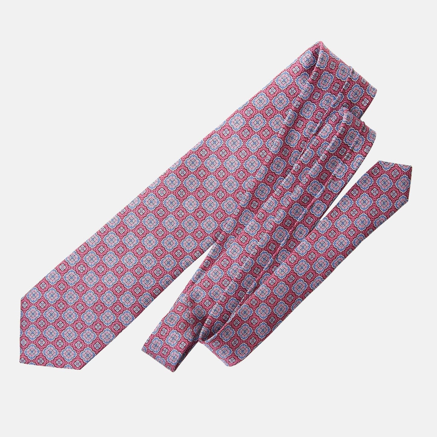 Veneto - Printed Silk Tie - Claret Red