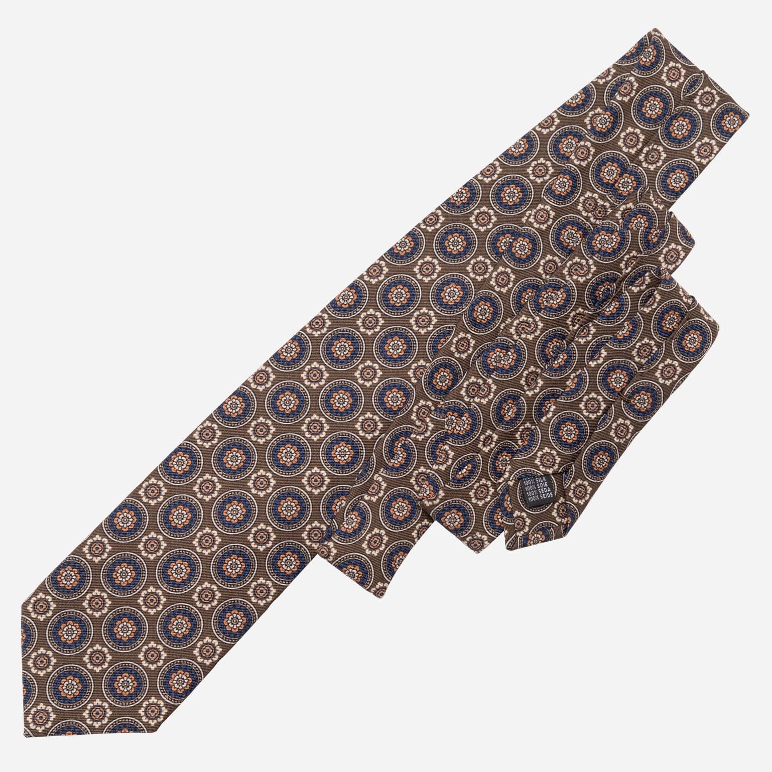 La Vigna - Printed Wool & Silk Tie - Brown - My Men's Shop