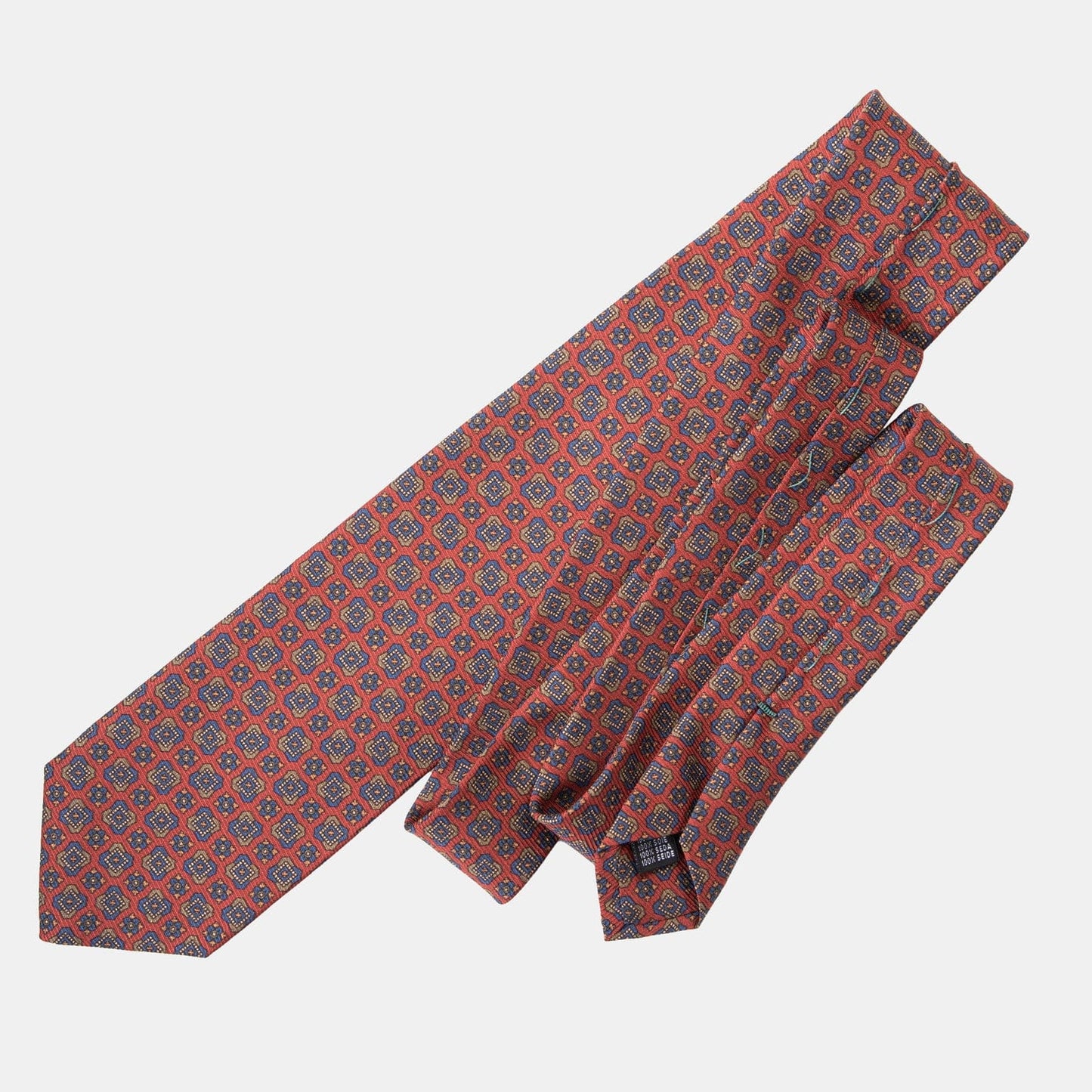 Parma - Printed Madder Silk Tie - Barn Red - My Men's Shop