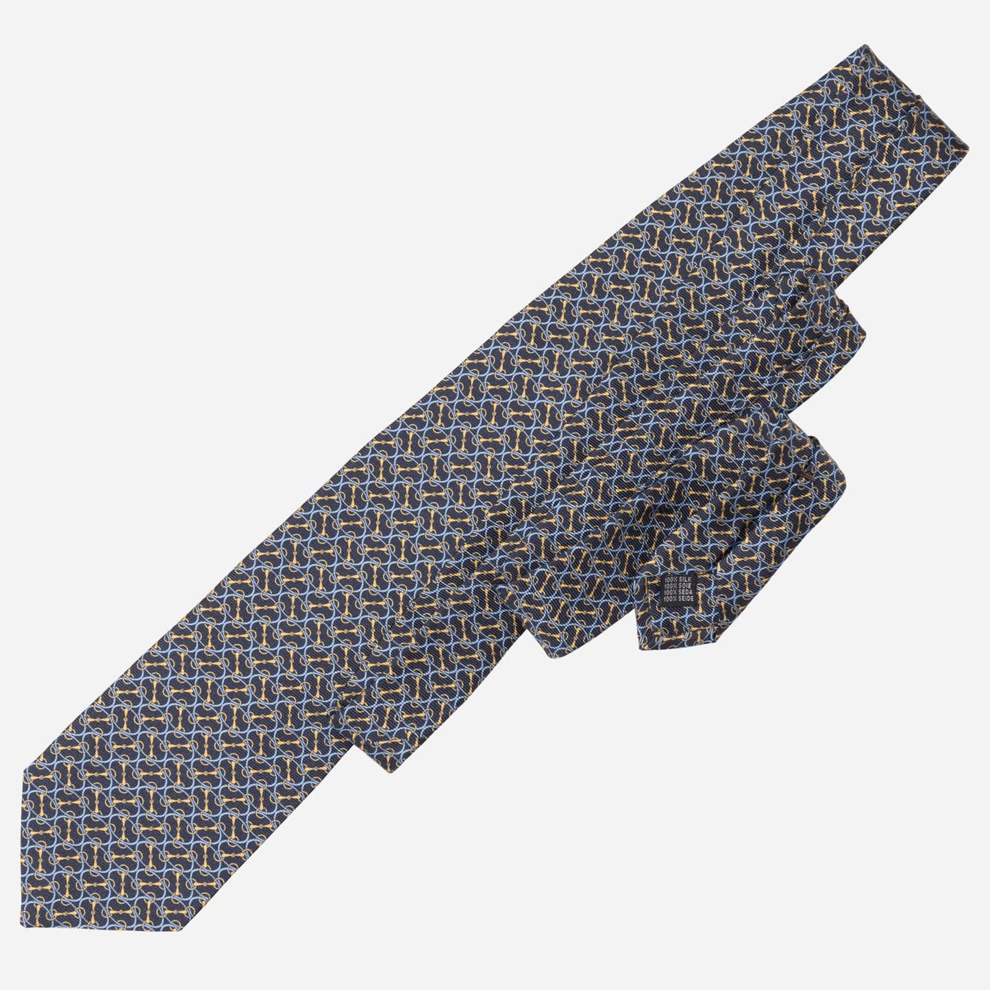 Palio - Printed Silk Tie - Navy