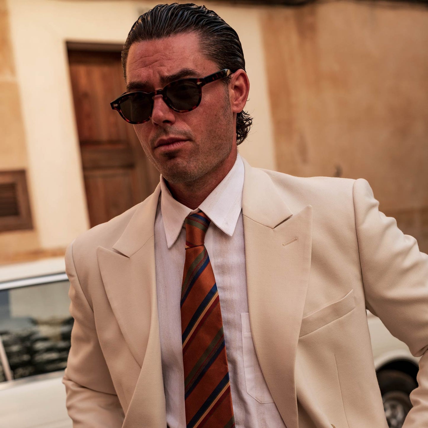 Battisti - Silk Jacquard Tie - Ginger
