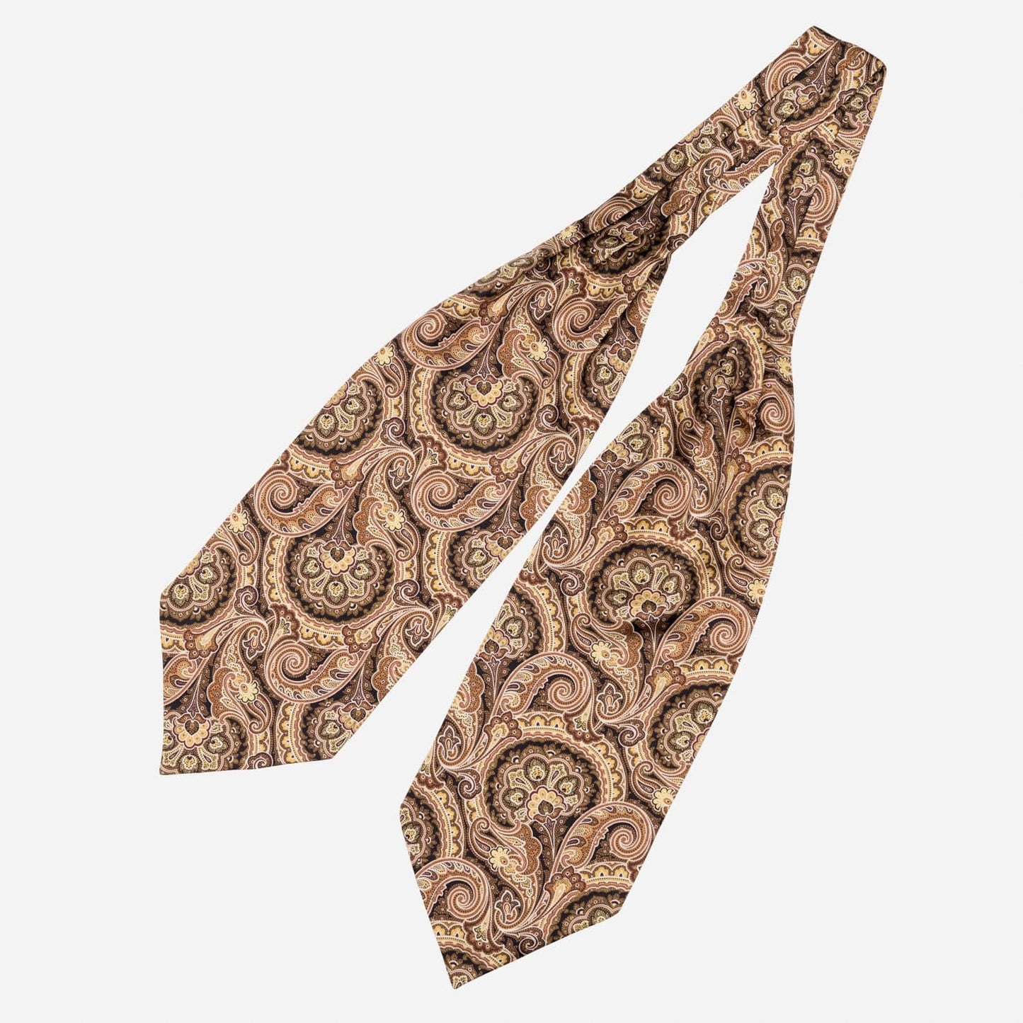 Bugatti - Silk Ascot Cravat Tie - Walnut - My Men's Shop