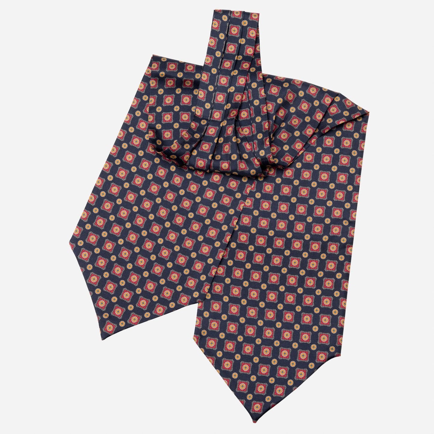 Barberini - Silk Ascot Cravat Tie - Navy and Red