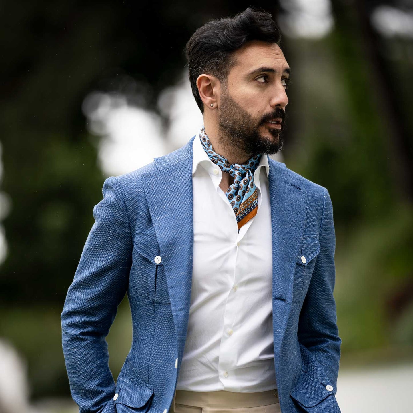 Toscana - Silk Neckerchief - Sky Blue - My Men's Shop