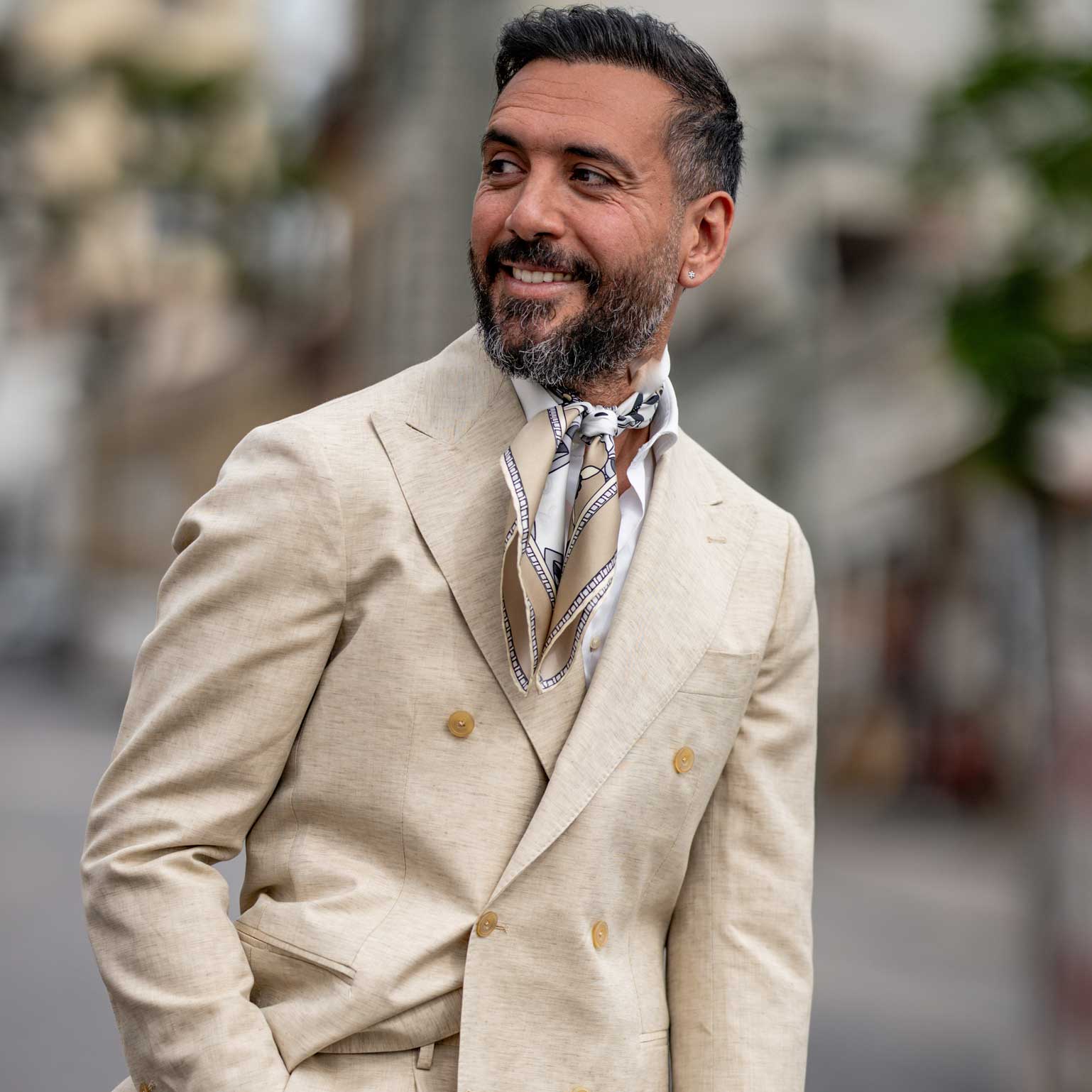 Lombardi - Silk Neckerchief - Sand - My Men's Shop