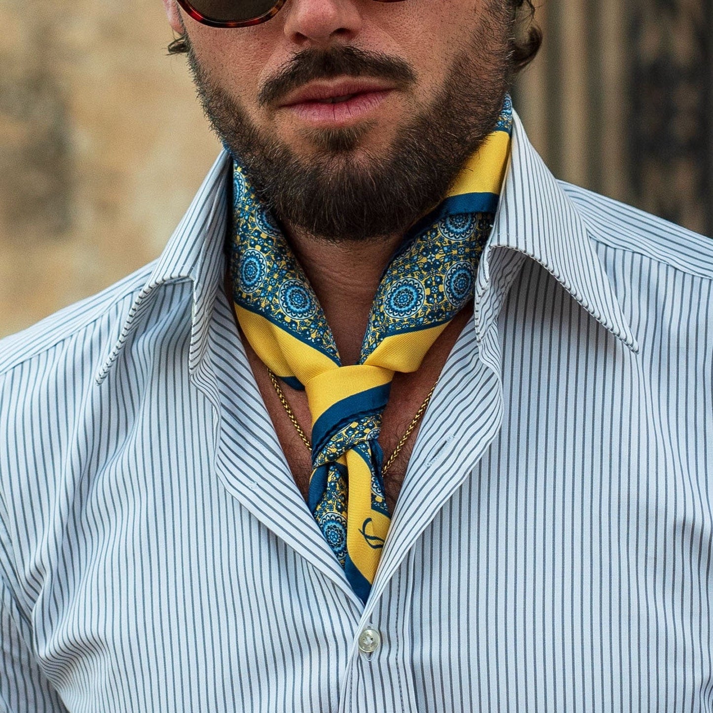 Lucca - Silk Neckerchief - Yellow - My Men's Shop