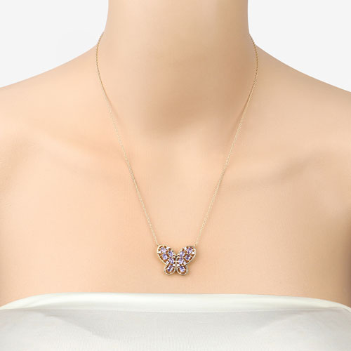 Collar de plata de ley .925 con tanzanita auténtica de 1.86 quilates y circonita blanca