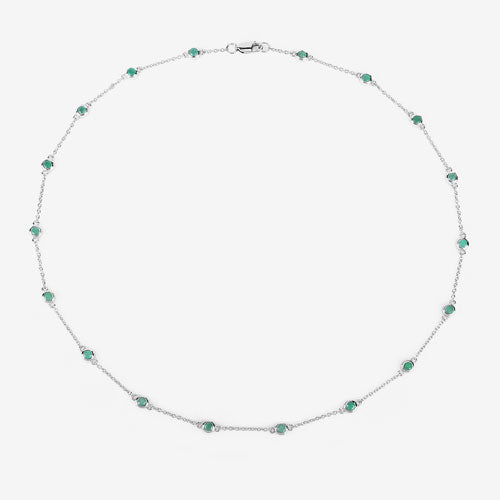 Collar de plata de ley .925 con esmeralda auténtica de 1.80 quilates