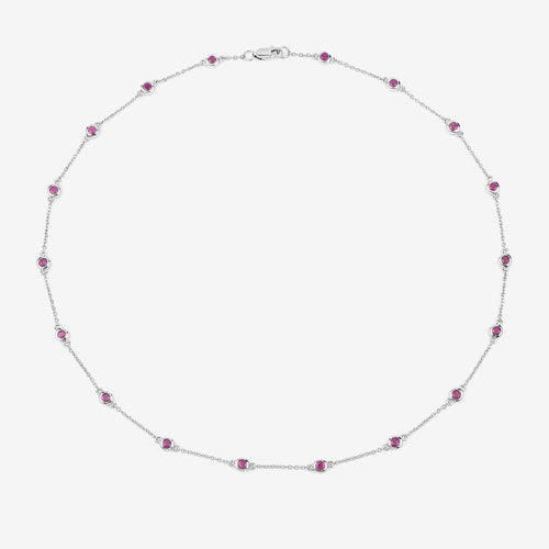Collar de plata de ley .925 con rubí auténtico de 2,34 quilates