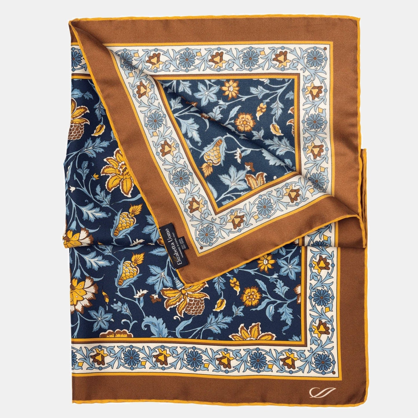 Carrara - Silk Neckerchief - Navy & Mustard - My Men's Shop