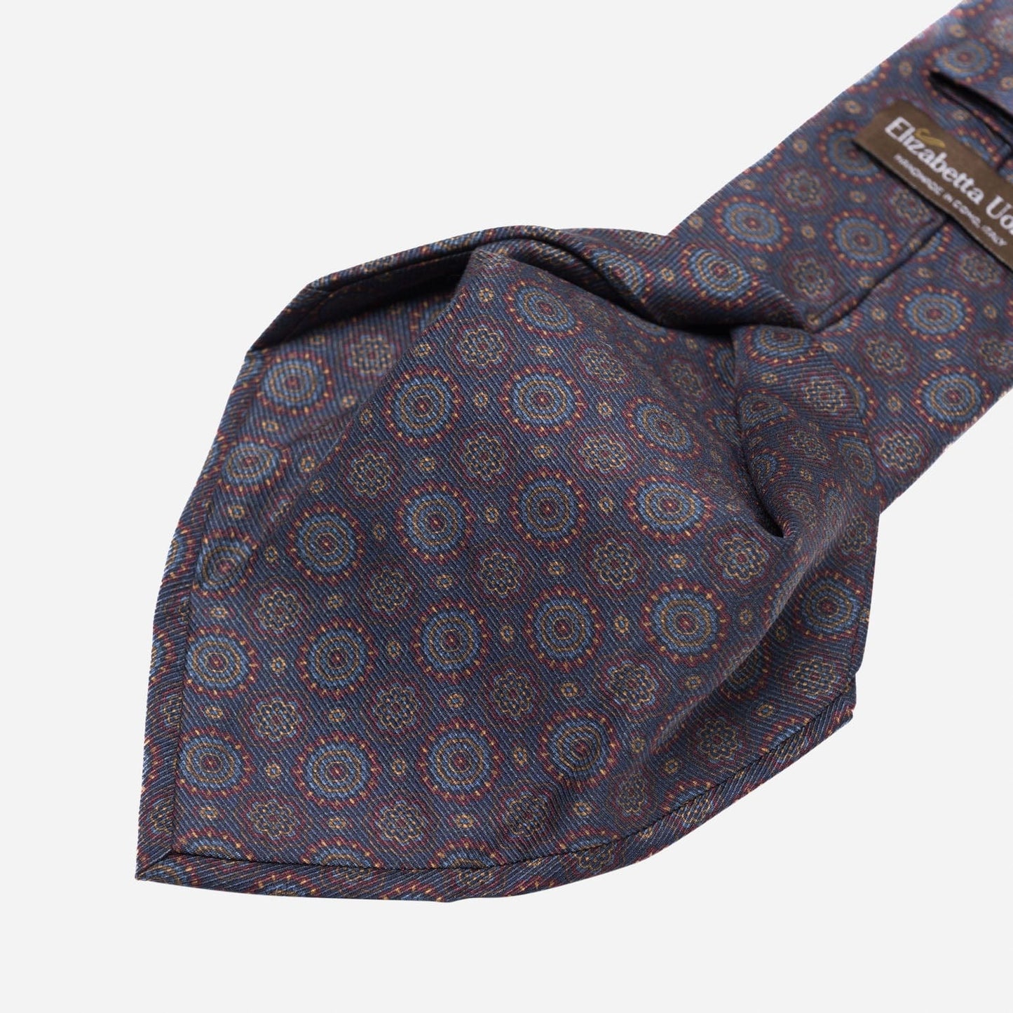 Moretti - Printed Madder Silk Tie - Navy & Burgundy - My Men's Shop