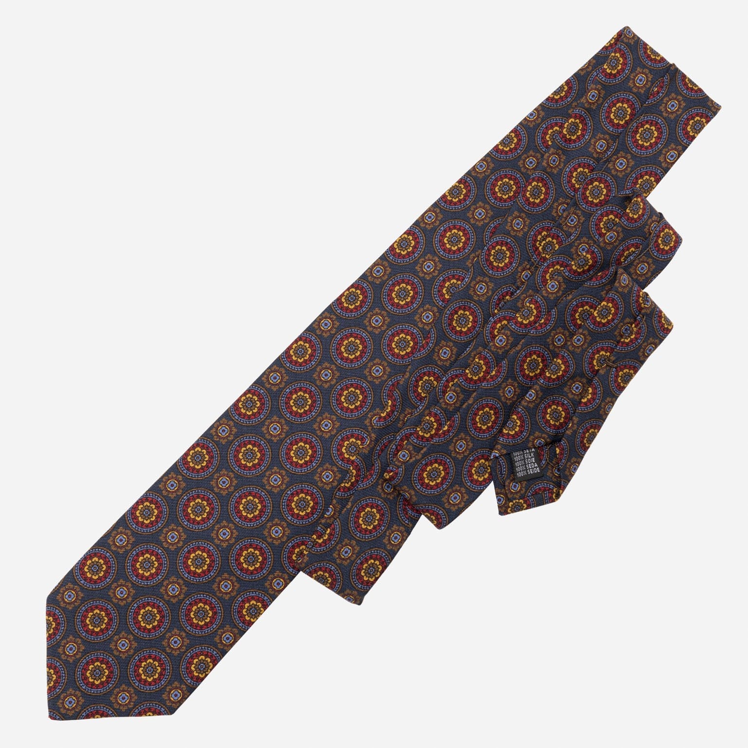 La Vigna - Printed Wool & Silk Tie - Navy - My Men's Shop
