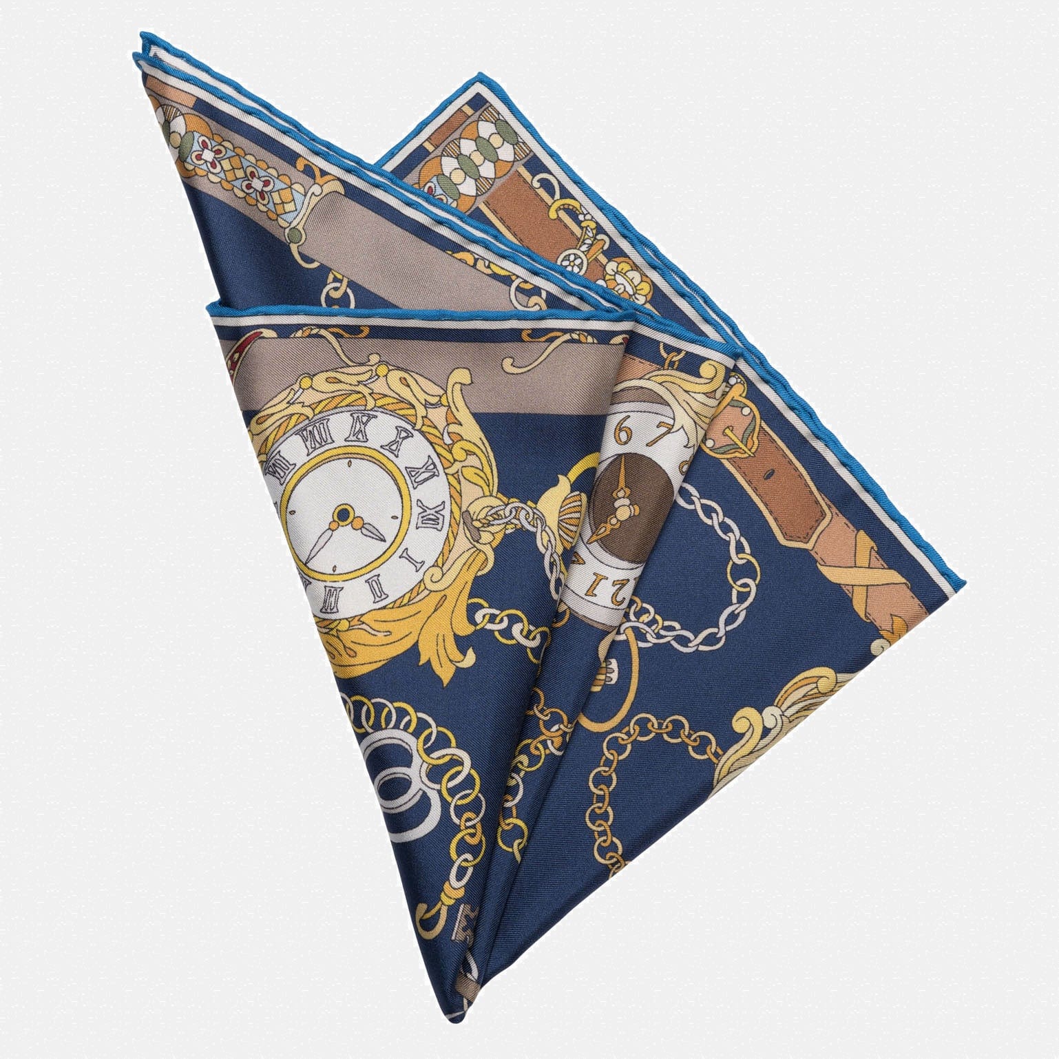 Like Clockwork - Silk Pocket Square - Navy - My Men's Shop