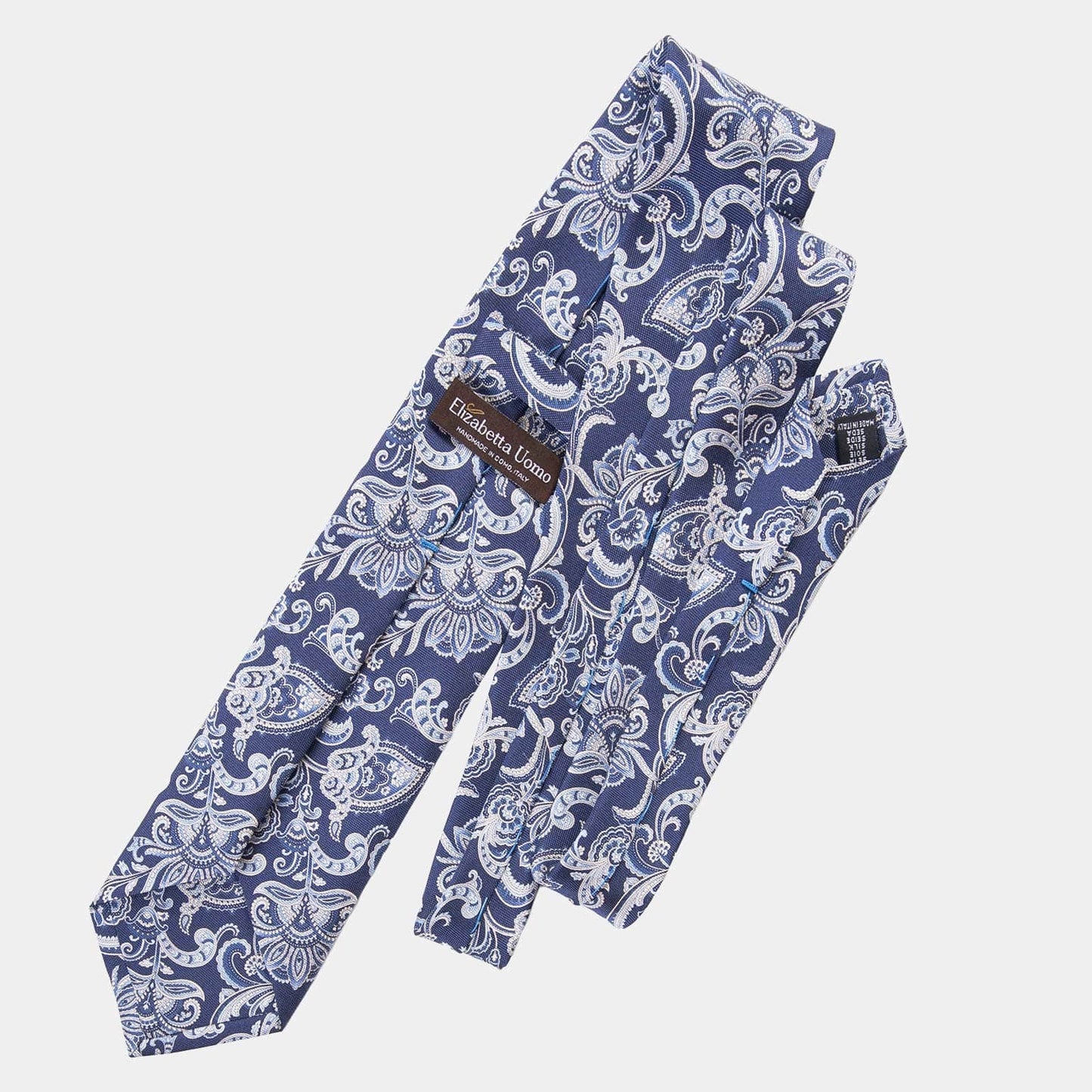 Novara - Printed Silk Tie - Navy - My Men's Shop