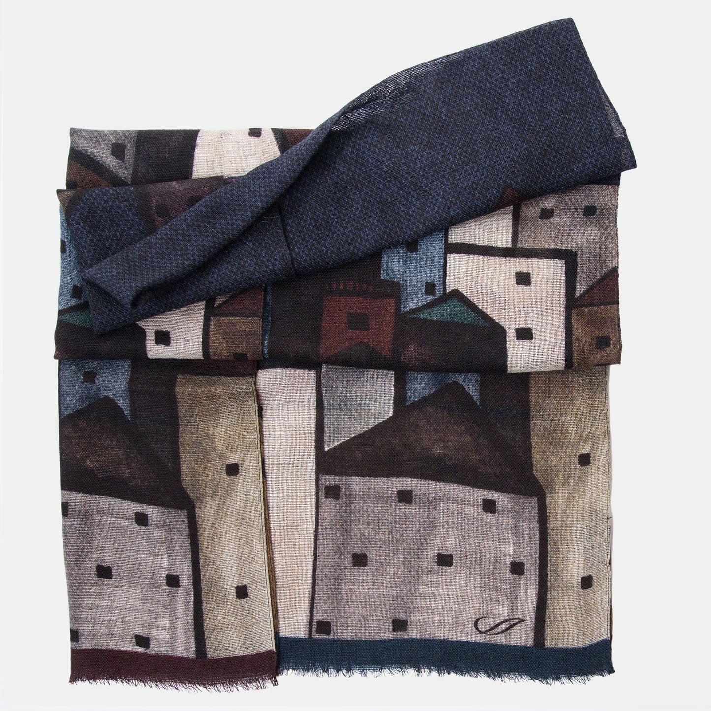 Villaggio - Wool Scarf - Navy - My Men's Shop
