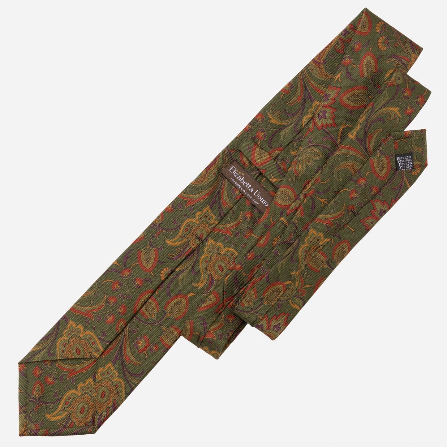 Borromeo - Printed Madder Silk Tie - Olive - My Men's Shop