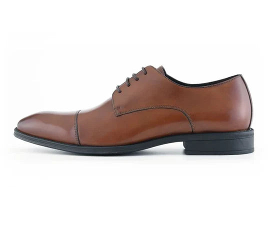 ASHER GREEN - AG1468 LEATHER CAP TOE COMFORTABLE RUBBER SOLE - My Men's Shop