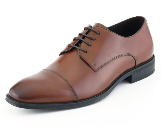 ASHER GREEN - AG1468 LEATHER CAP TOE COMFORTABLE RUBBER SOLE - My Men's Shop