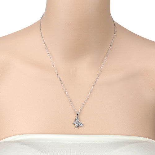 Colgante de plata de ley .925 con topacio azul genuino de 0.78 quilates