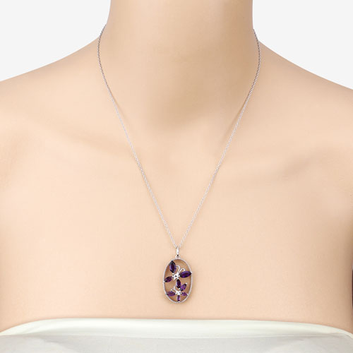 Dije de plata esterlina .925 con amatista genuina de 2.12 quilates