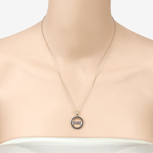 Colgante de plata de ley .925 con zafiro azul auténtico de 0,64 quilates