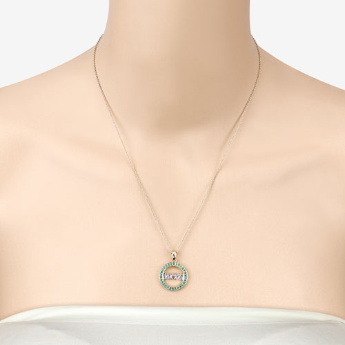 Colgante de plata de ley .925 con esmeralda auténtica de 0.54 quilates