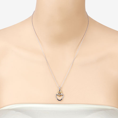 Colgante de plata esterlina .925 con zafiro azul genuino de 0,14 quilates