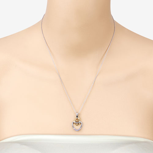 Colgante de plata de ley .925 con tanzanita genuina de 0.14 quilates