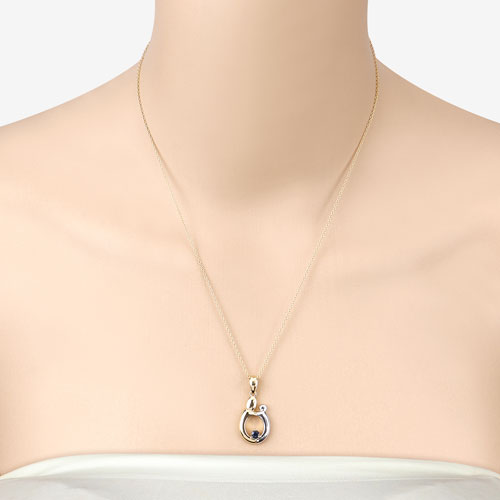 Colgante de plata de ley .925 con zafiro azul auténtico de 0.19 quilates