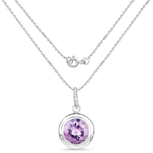 Colgante de plata de ley .925 con amatista genuina de 8.00 quilates