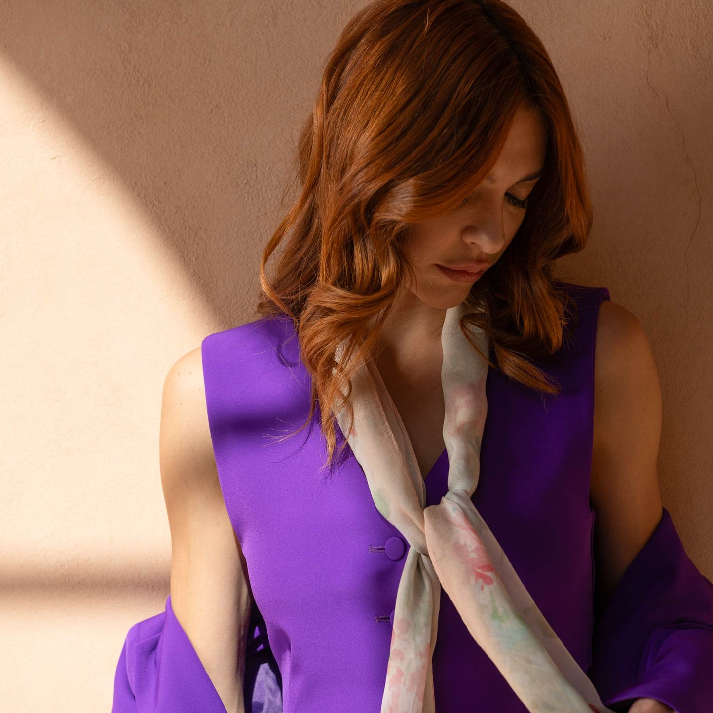 Meadow - Long Silk Scarf - Salmon Pink - My Men's Shop