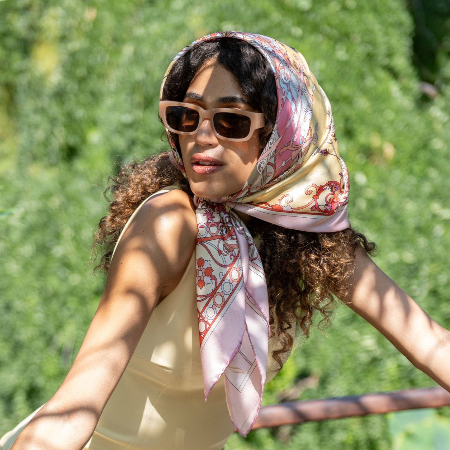 Garden of Dreams - Silk Foulard - Pink