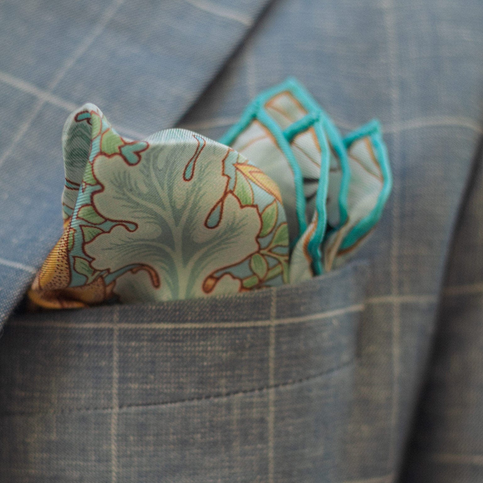 Londra - Silk Pocket Square - Aqua - My Men's Shop