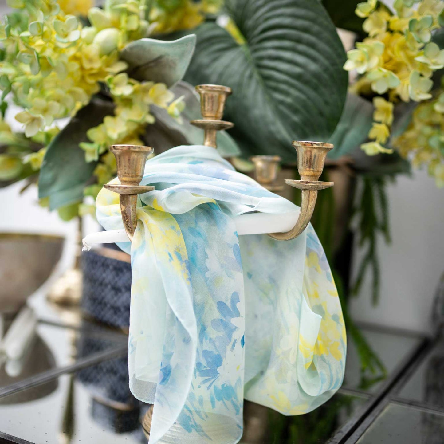Meadow - Long Silk Scarf - Sky Blue - My Men's Shop