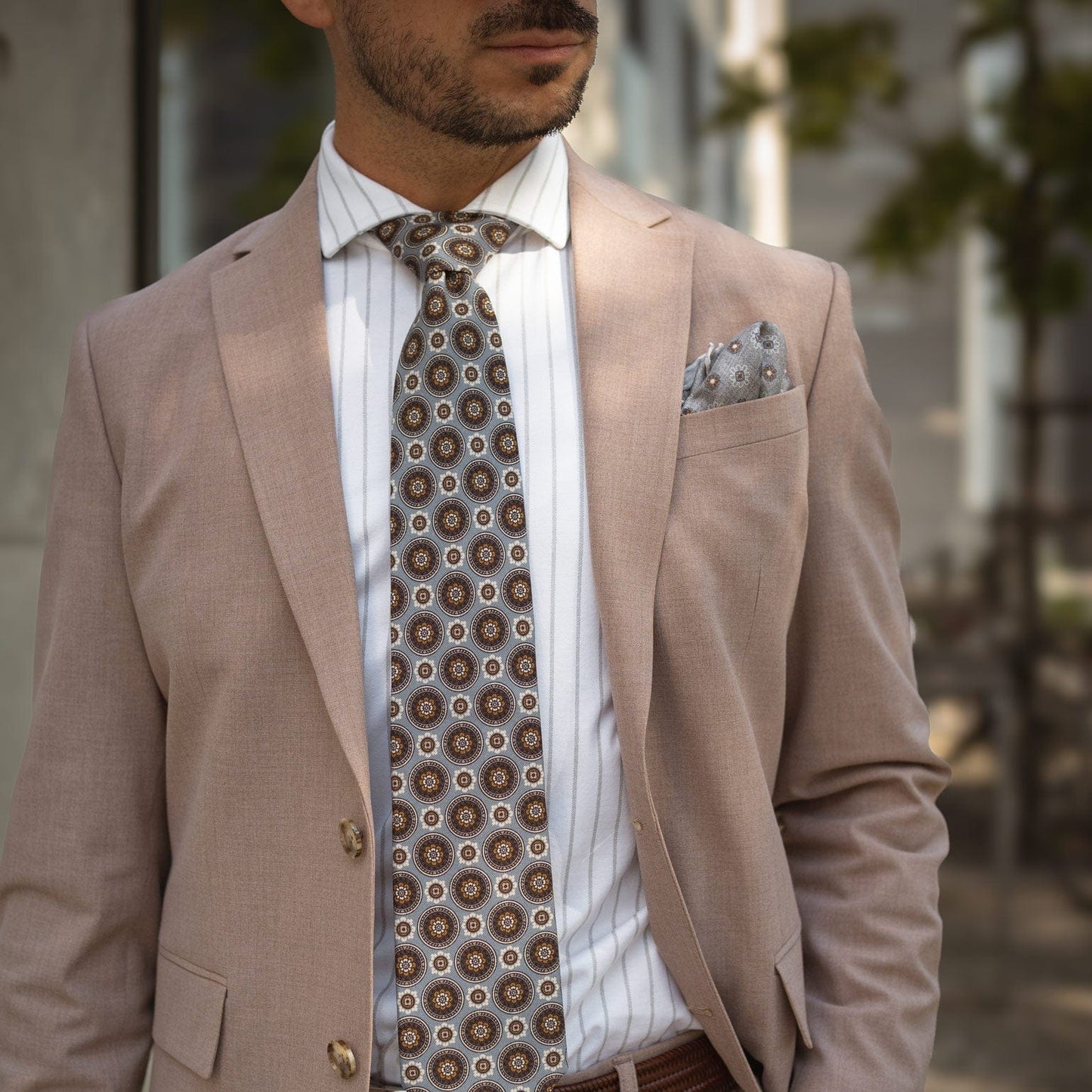 La Vigna - Printed Wool & Silk Tie - Grey - My Men's Shop