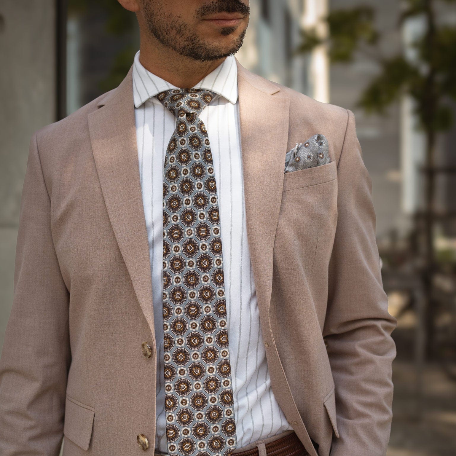 La Vigna - Printed Wool & Silk Tie - Grey - My Men's Shop