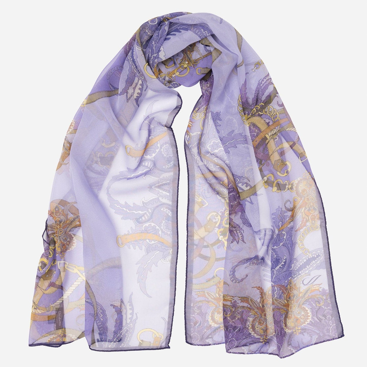 Alessandra - Long Silk Scarf - Purple - My Men's Shop
