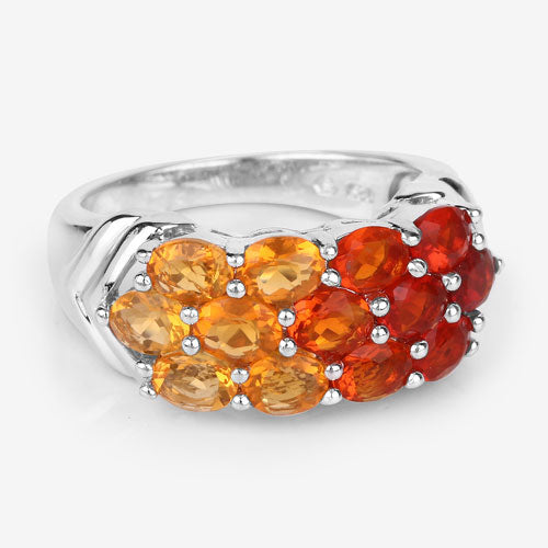 Anillo de plata esterlina .925 con ópalo de fuego genuino de 1.56 quilates