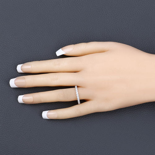 Anillo de oro blanco de 14K con diamante cultivado en laboratorio de 1,00 quilates