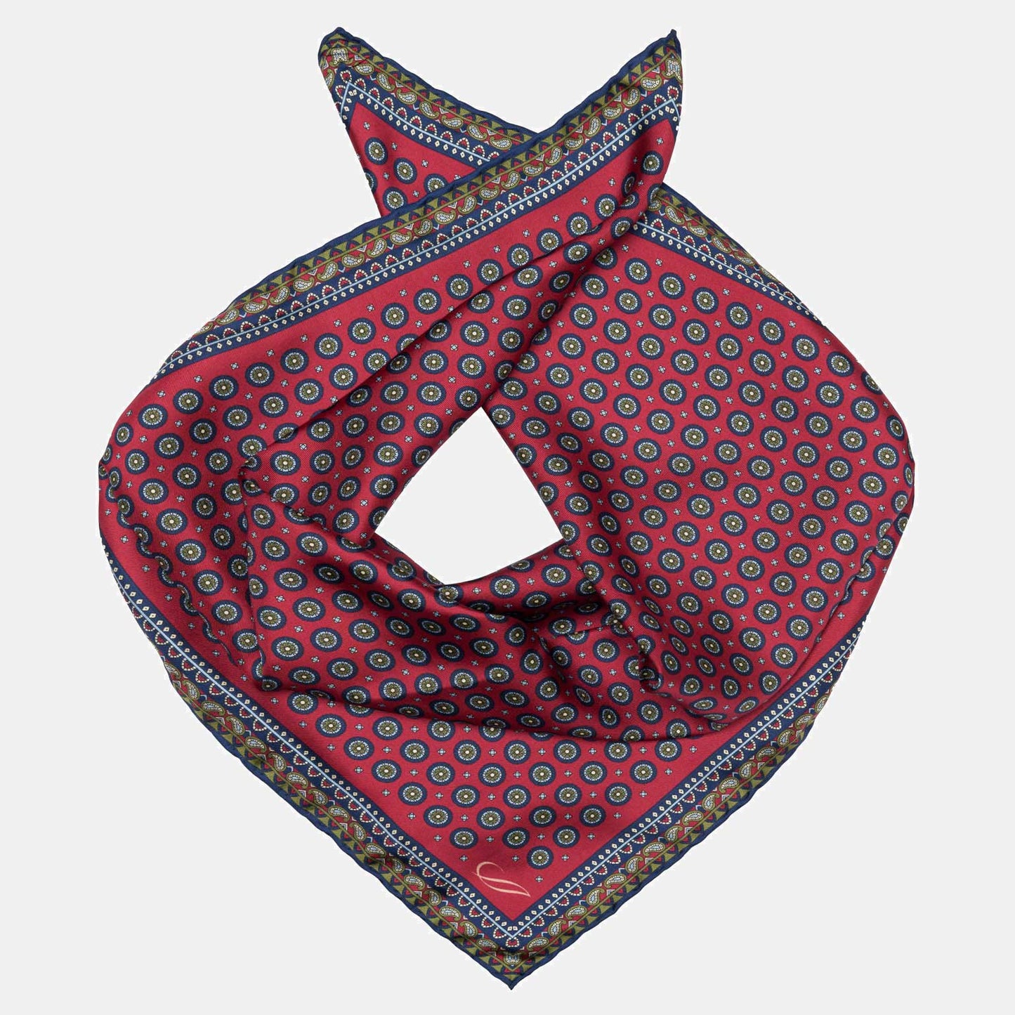 Toscana - Silk Neckerchief - Cranberry - My Men's Shop