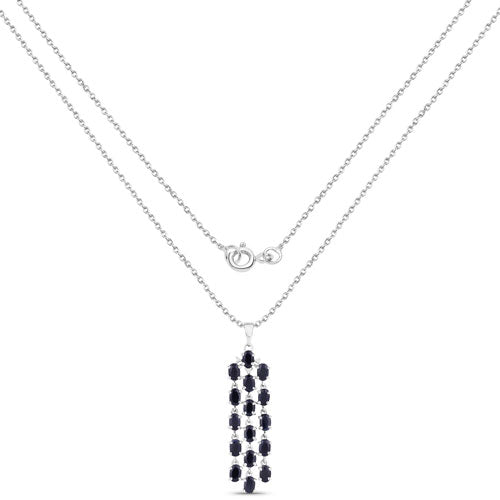 Colgante de plata de ley .925 con zafiro azul genuino de 7.68 quilates