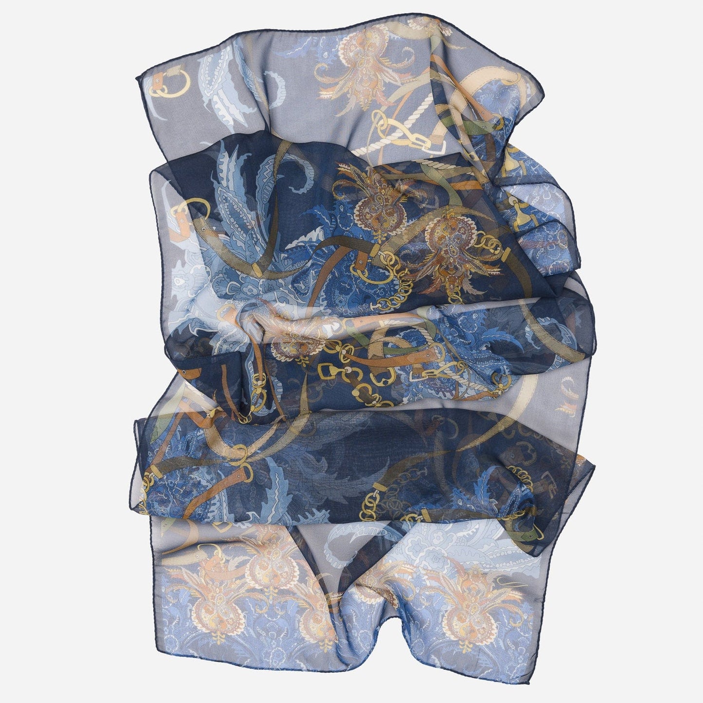 Alessandra - Long Silk Scarf - Navy - My Men's Shop