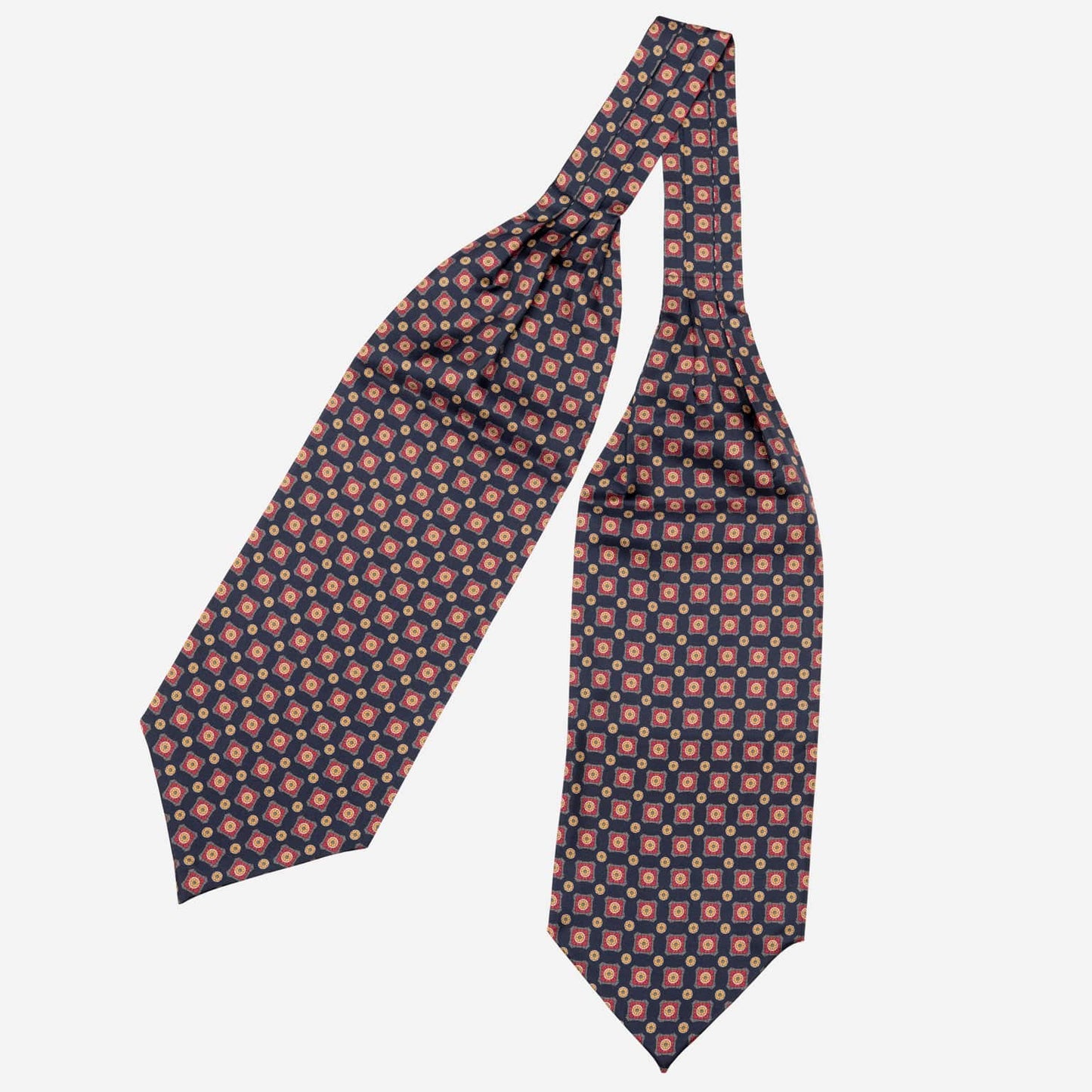 Barberini - Silk Ascot Cravat Tie - Navy and Red