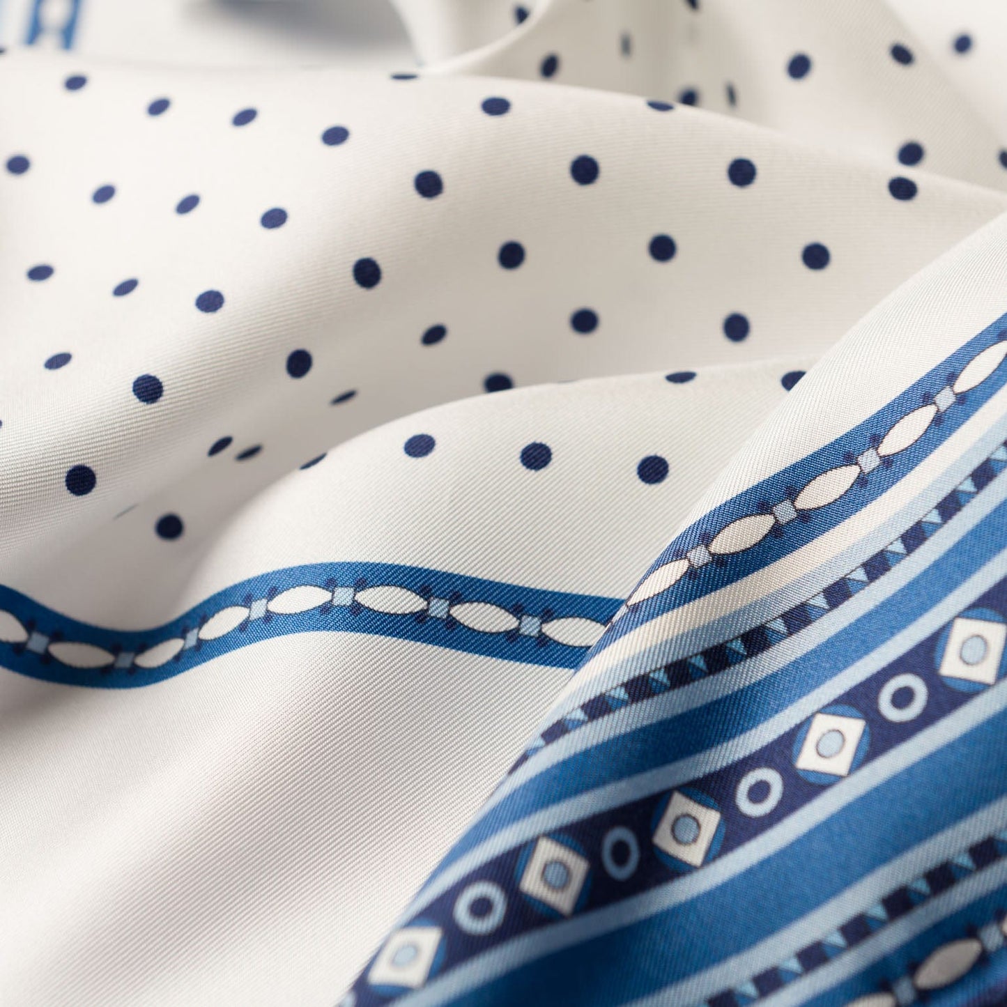 Verona - Silk Neckerchief - White & Blue - My Men's Shop