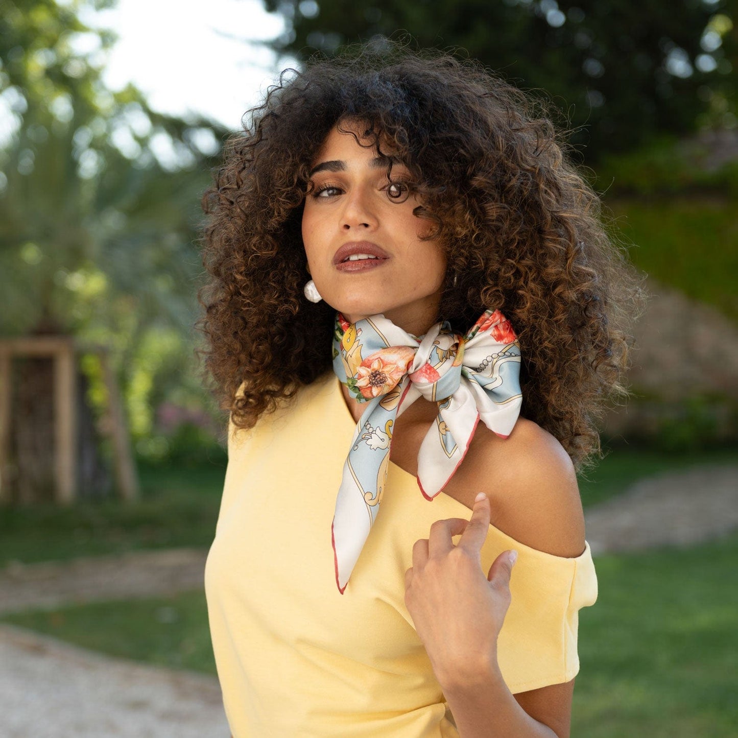 Melograno - Silk Foulard - Powder Blue