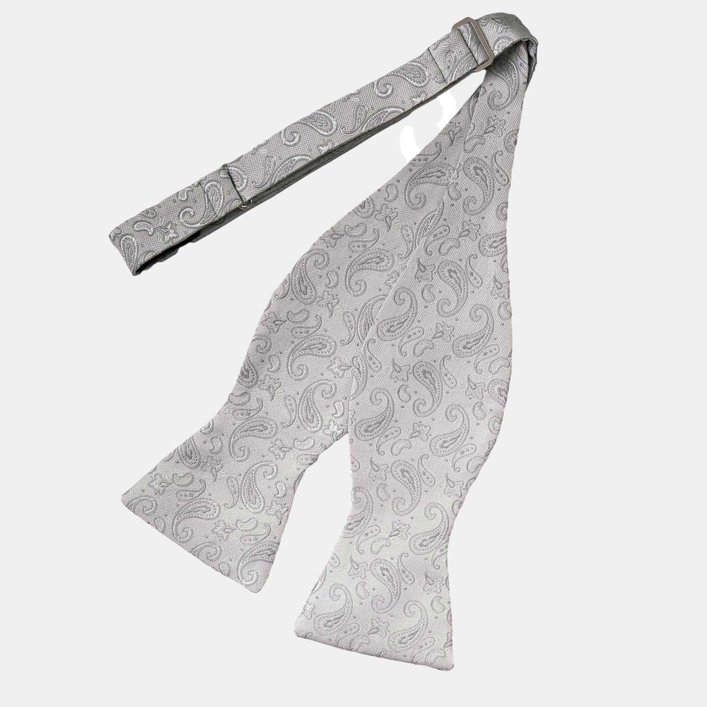 Leonardo - Silk Bow Tie - Silver - My Men's Shop