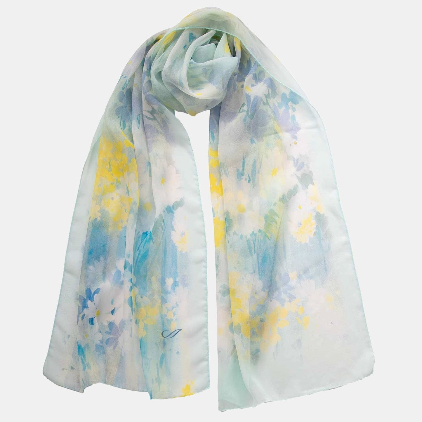 Meadow - Long Silk Scarf - Sky Blue - My Men's Shop