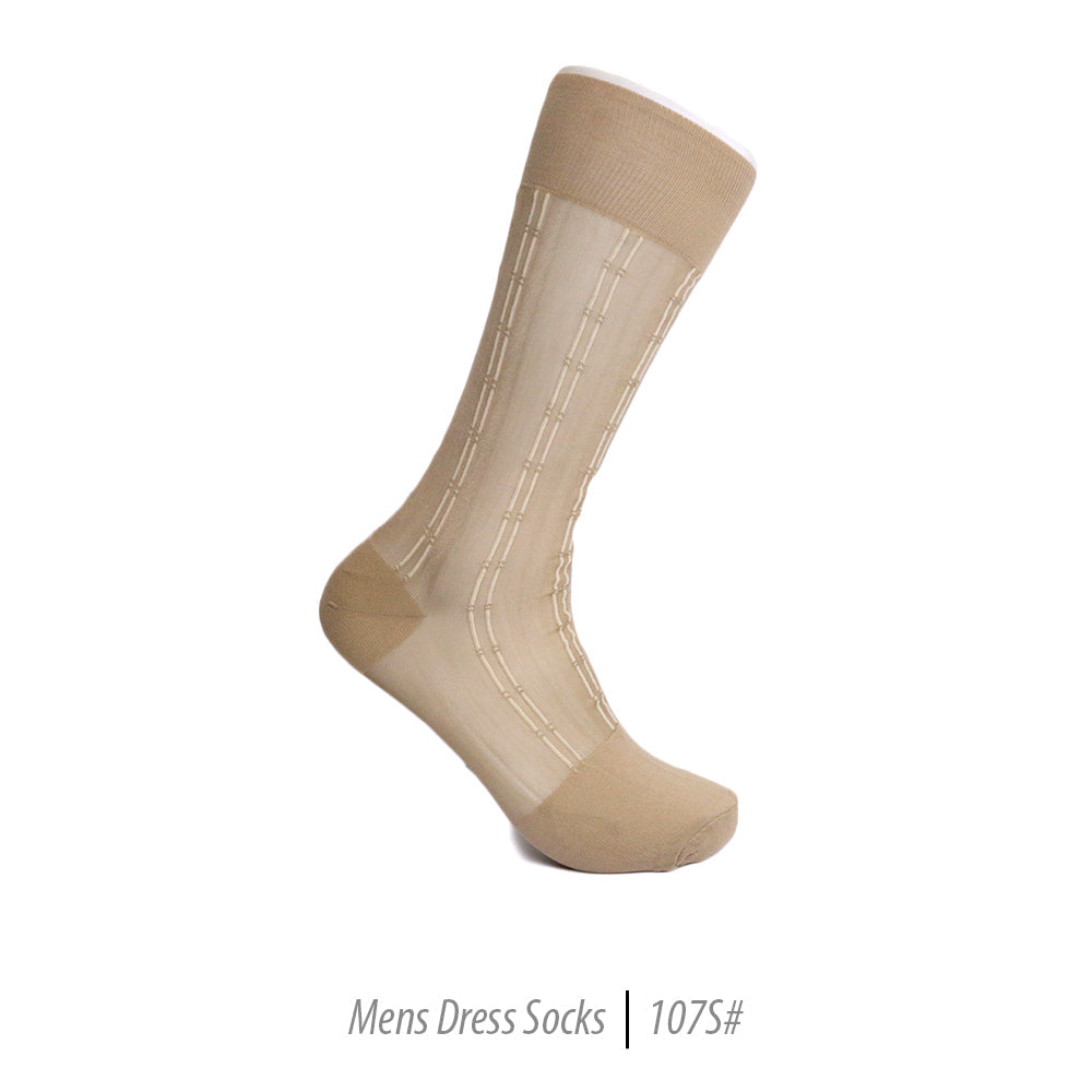 Men's Short Nylon Socks 107S - Kahaki/Bone