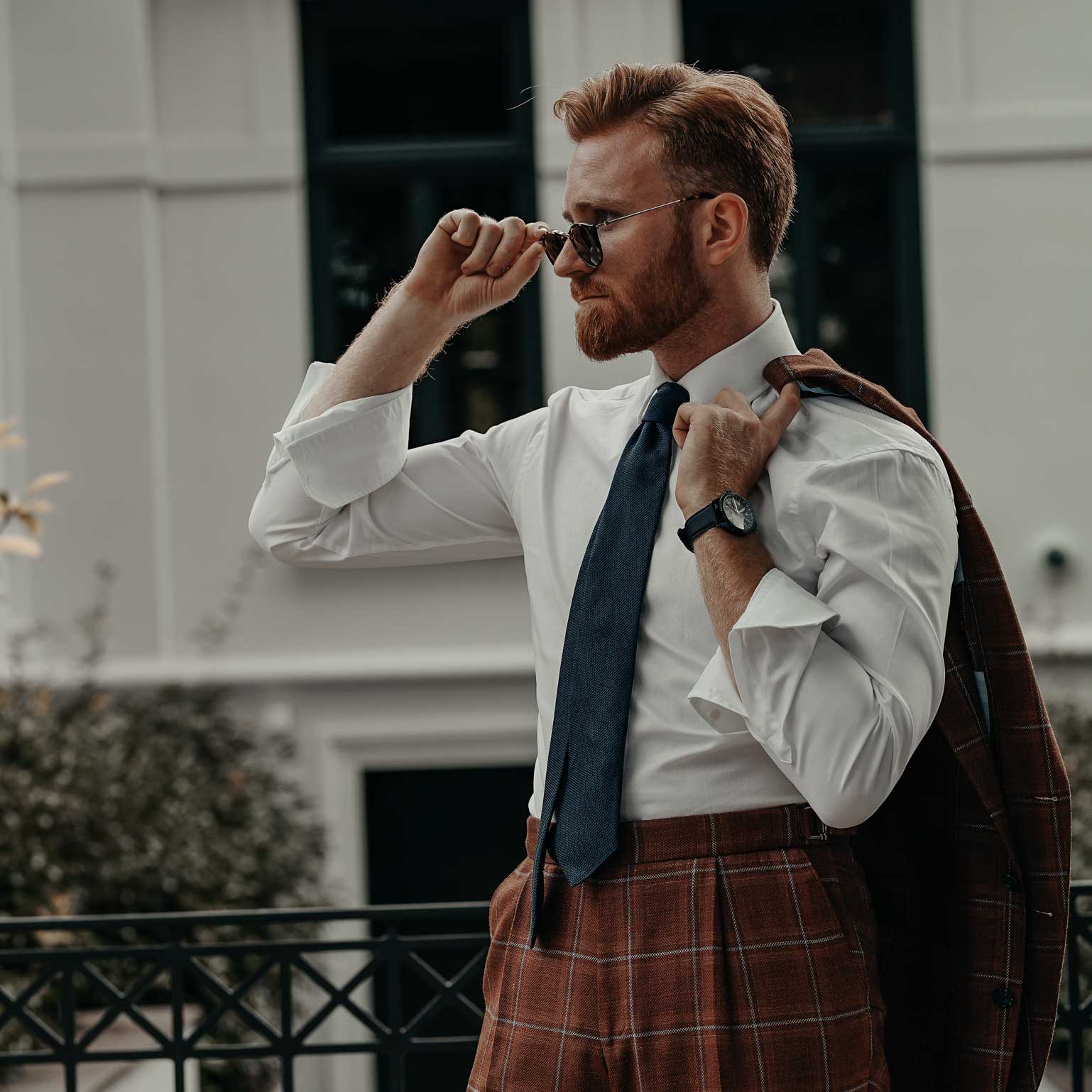 Marino - Navy Blue Silk Grenadine Tie - My Men's Shop