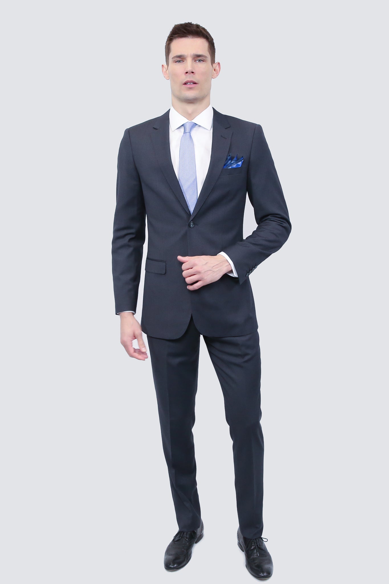 Tailor's Stretch Blend Suit Charcoal Grey Modern or Slim Fit